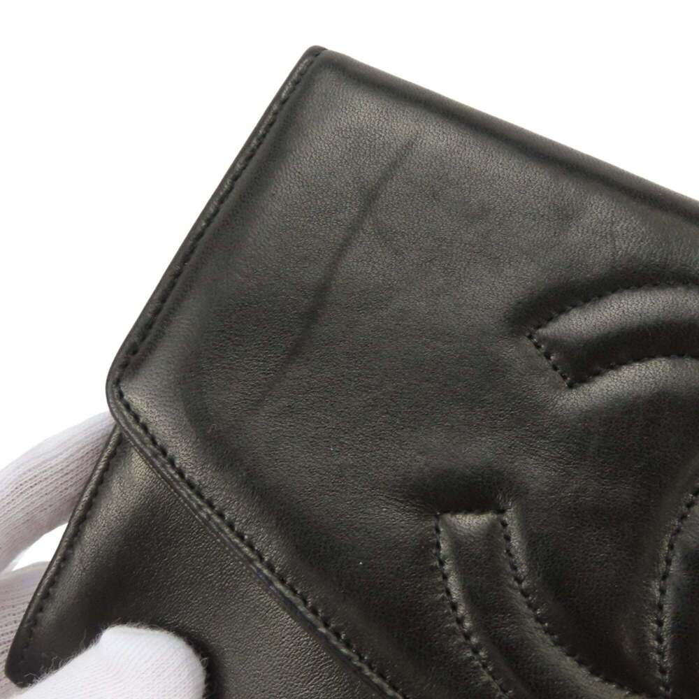 CHANEL Black Lambskin Leather Logo Wallet - Picture 8 of 16